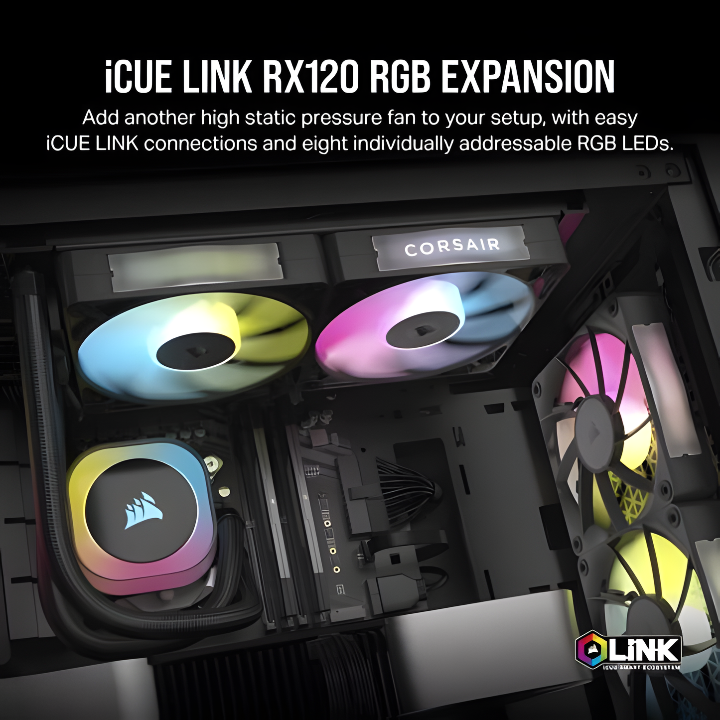 Corsair iCUE LINK RX120 RGB Computer behuizing Ventilator 12 cm Zwart 1 stuk(s)