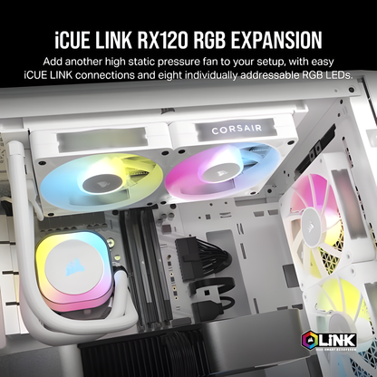 Corsair iCUE LINK RX120 RGB Computer behuizing Ventilator 12 cm Wit 1 stuk(s)